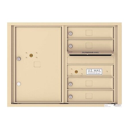 Florence Mfg Co Florence Versatile 4C Mailbox 4C06D-04, 23-1/4"H, 4 Mailboxes, 1 Parcel, Front Loading, Beige, USPS 4C06D-04SD